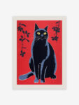 Black Japanese cat poster
